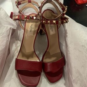 Repost- Valentino Rockstud Sandal Heels Size 37.5